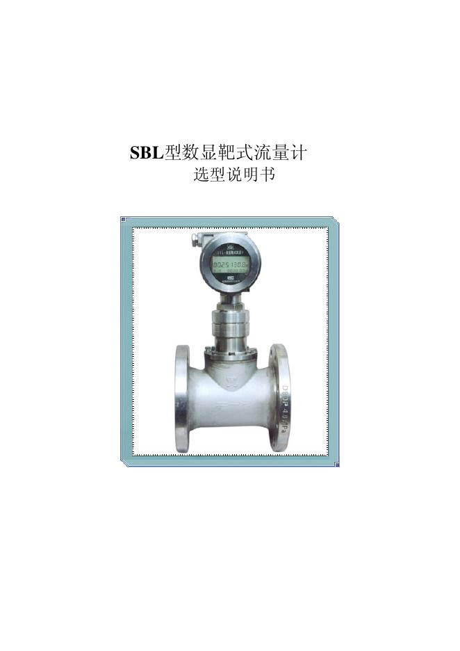 北京东方科仪仪器仪表有限公司 SBL型数显靶式流量计 选型说明书