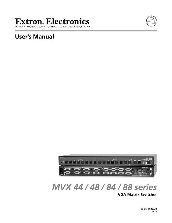 Extron Electronics MVX44/48/84/88 serie 说明书