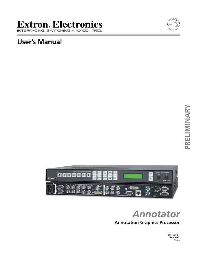 Extron Electronics Annotator graphics processor 说明书