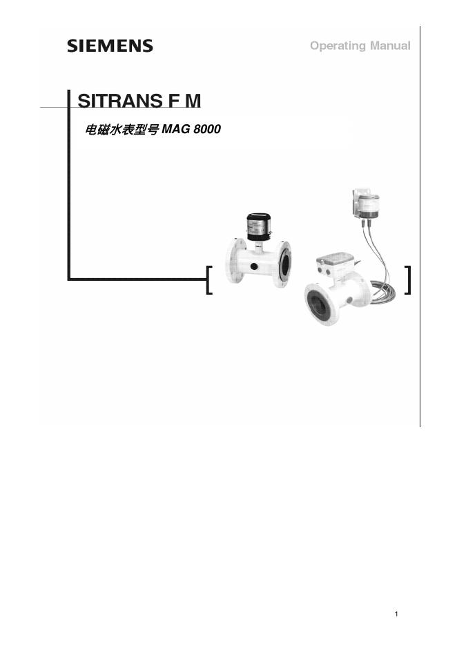 西门子 SITRANS  F M  MAG  8000电磁水表 说明书