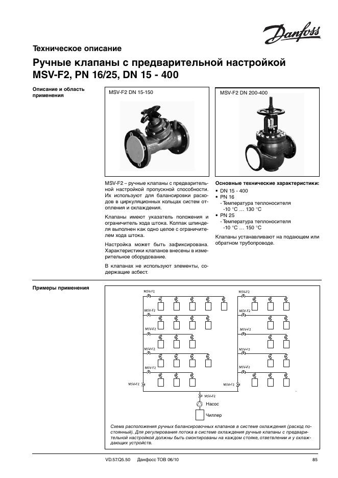 MSV-F2, PN 16/25, DN 15 - 400 说明书
