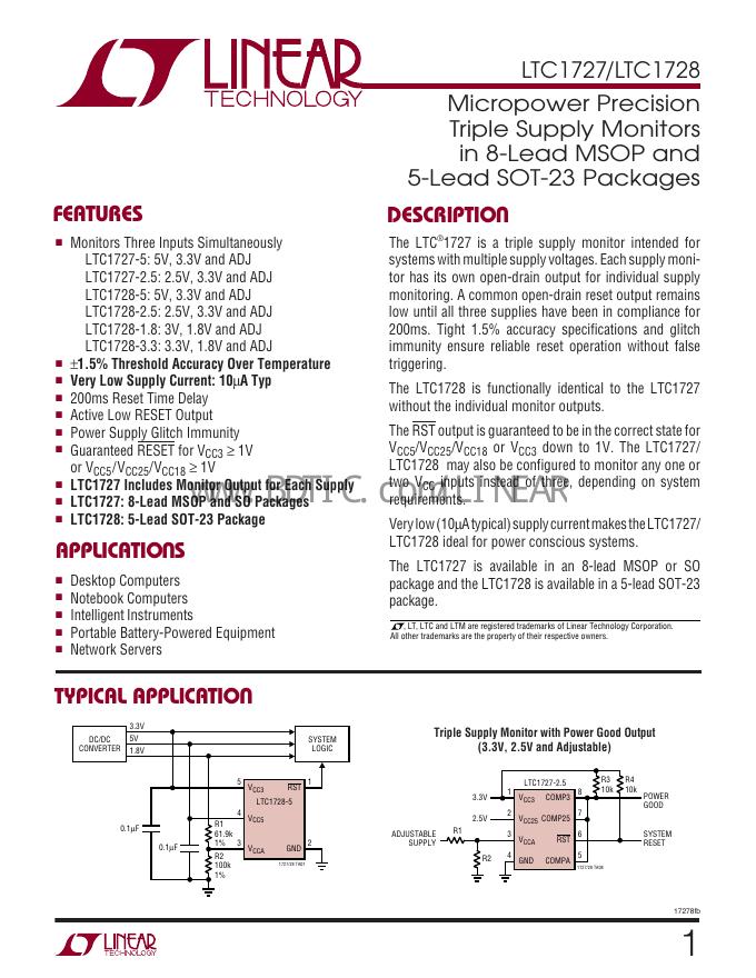 LINEAR LTC1727/1728 说明书