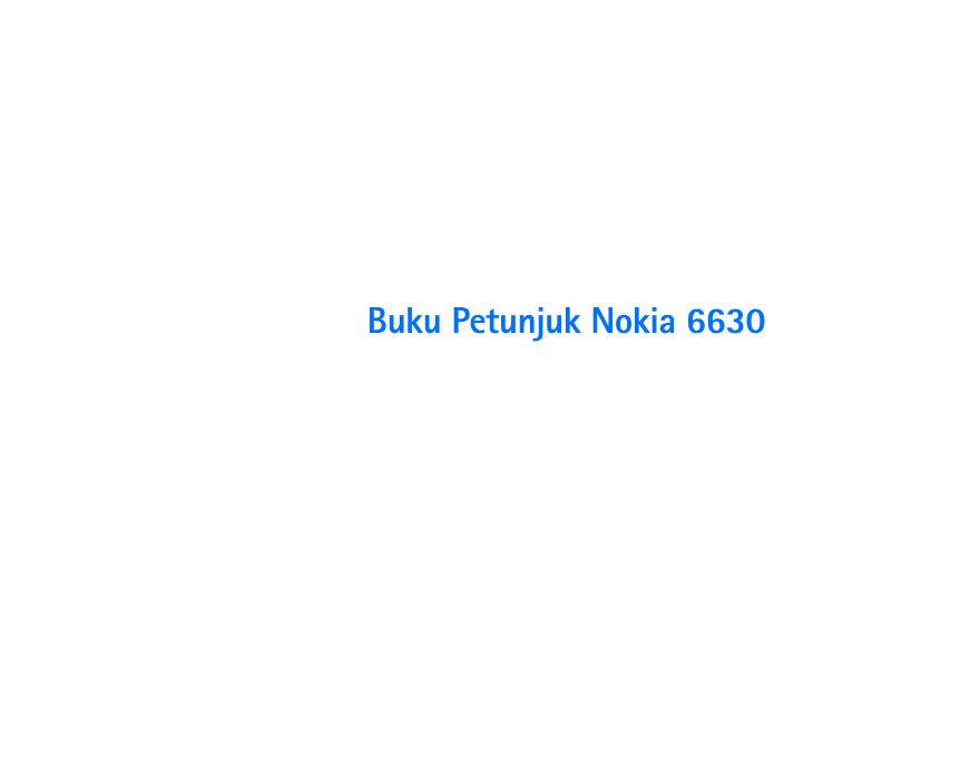 Buku Petunjuk Nokia 6630 说明书