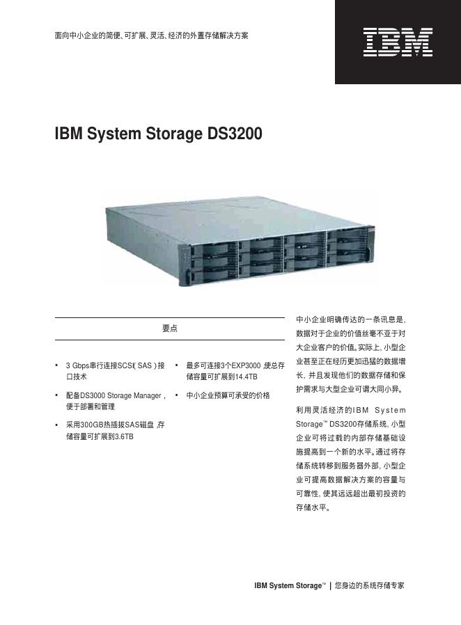 IBM System Storage DS3200 说明书