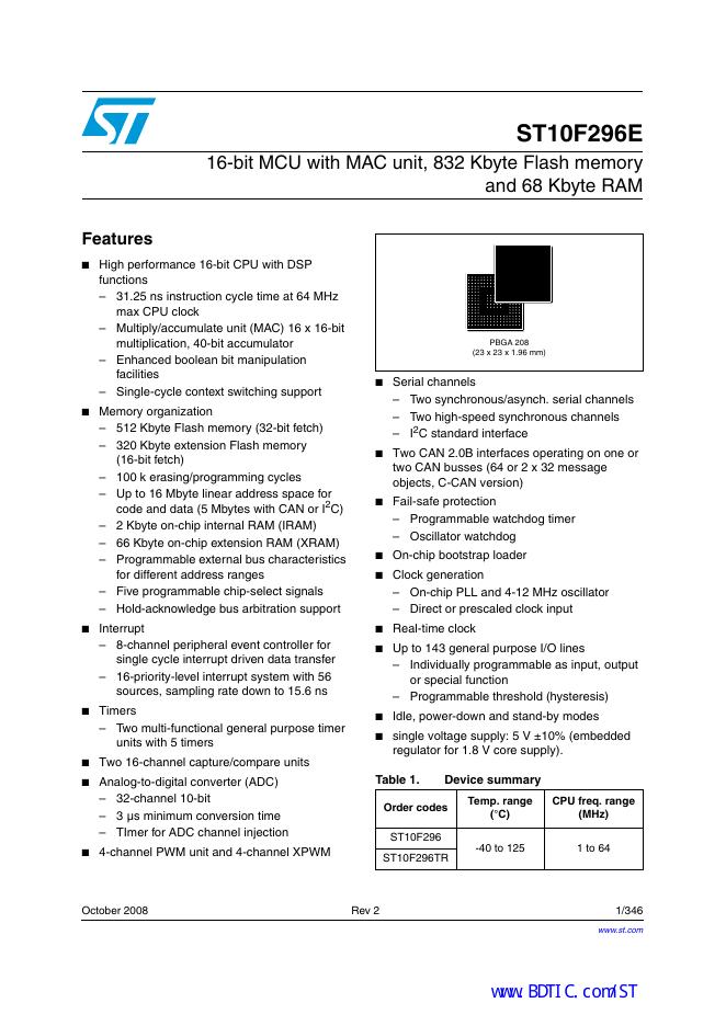 ST ST10F296E 说明书