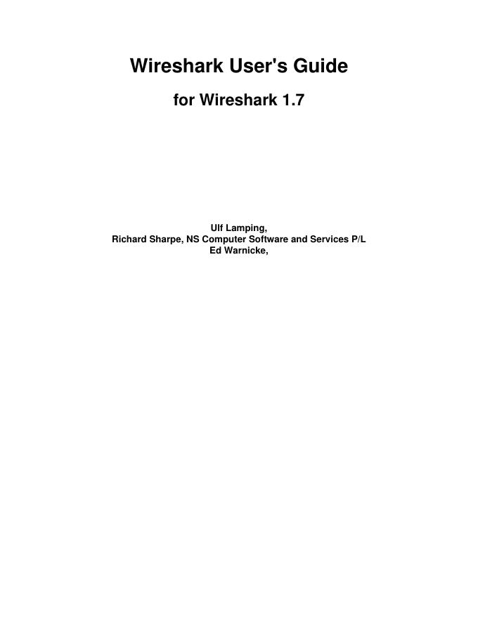 Wireshark User's Guide for Wireshark 1.7 说明书
