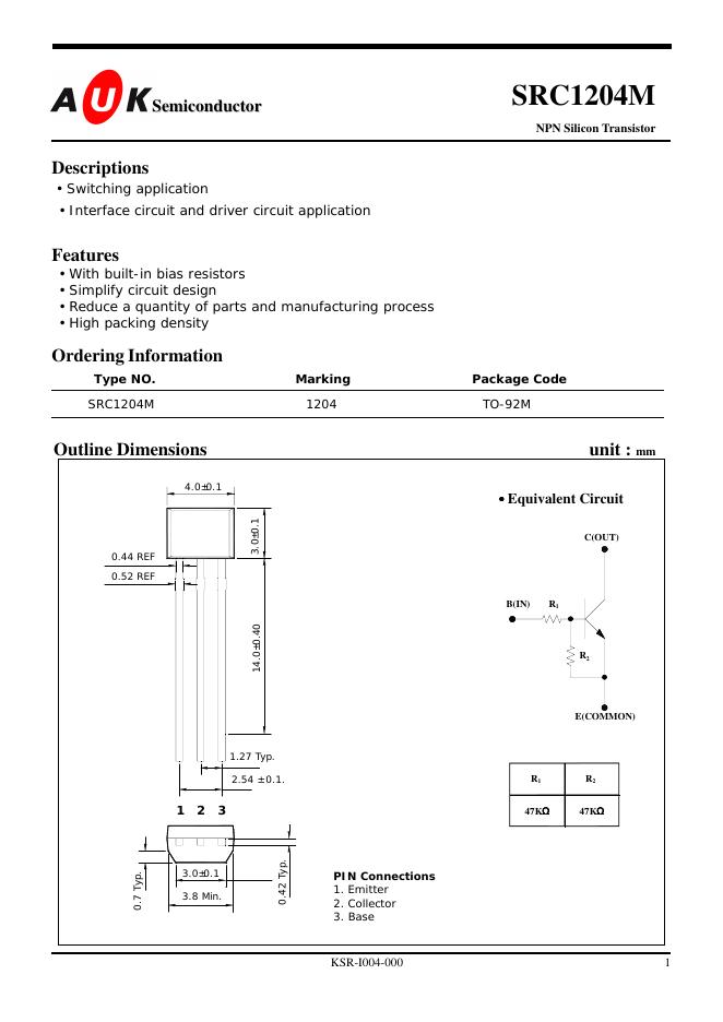 AUK SRC1204M 说明书