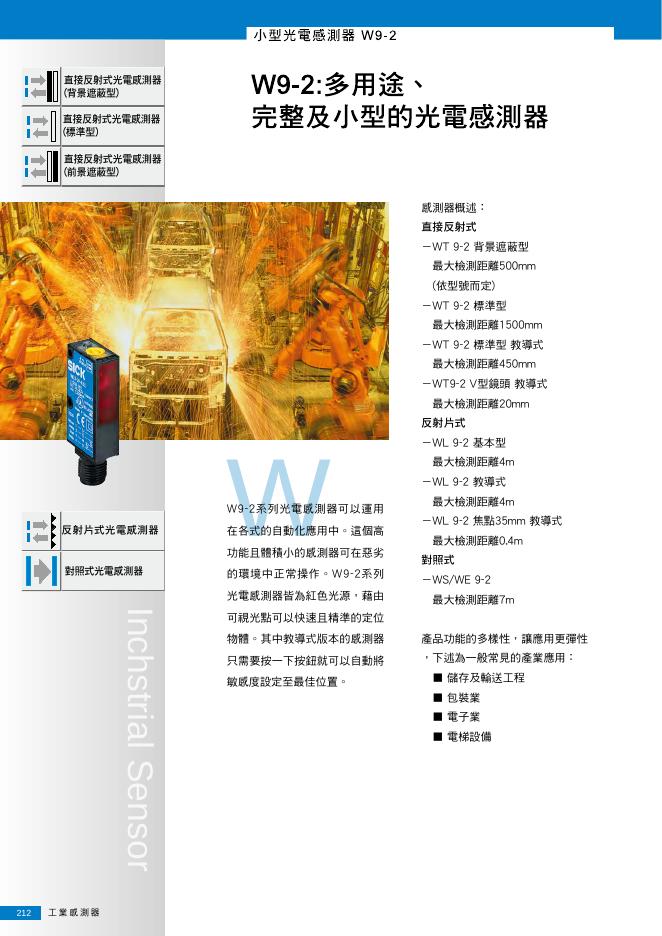 ECOLAB W9-2光电感测器 说明书