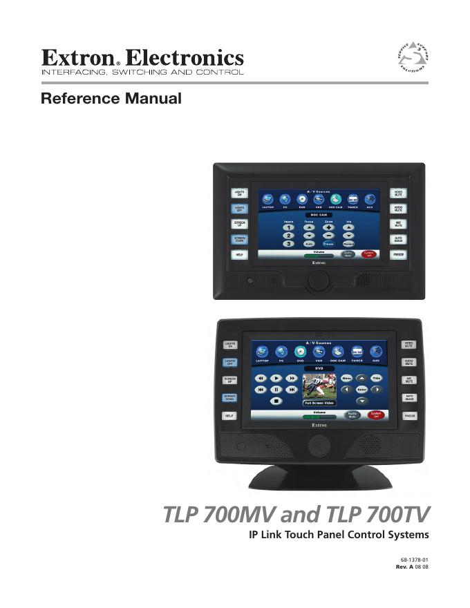 EXtron Electronics TLP 700MV and TLP 700TV 说明书