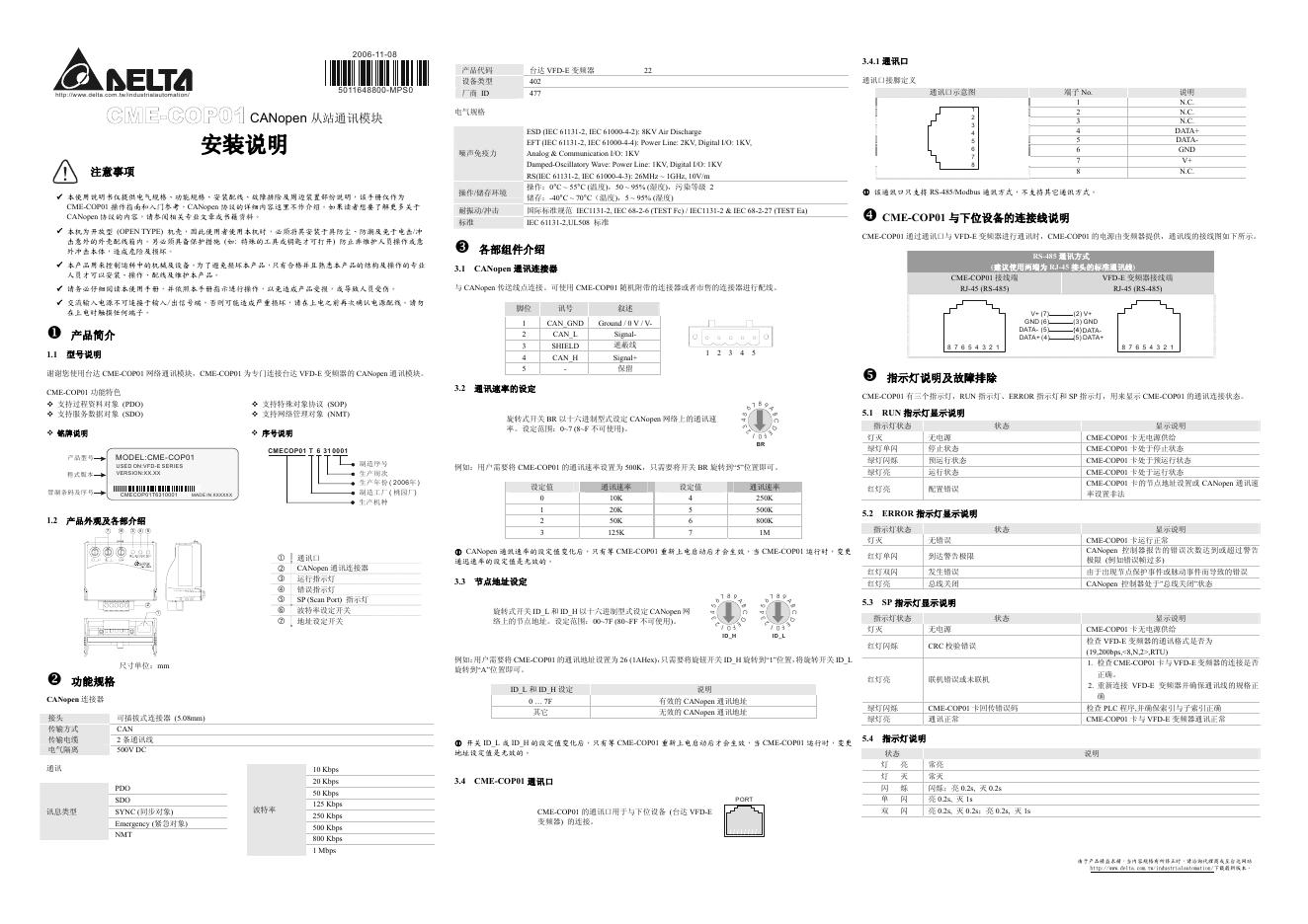 AELTA CME-COP01 安装说明