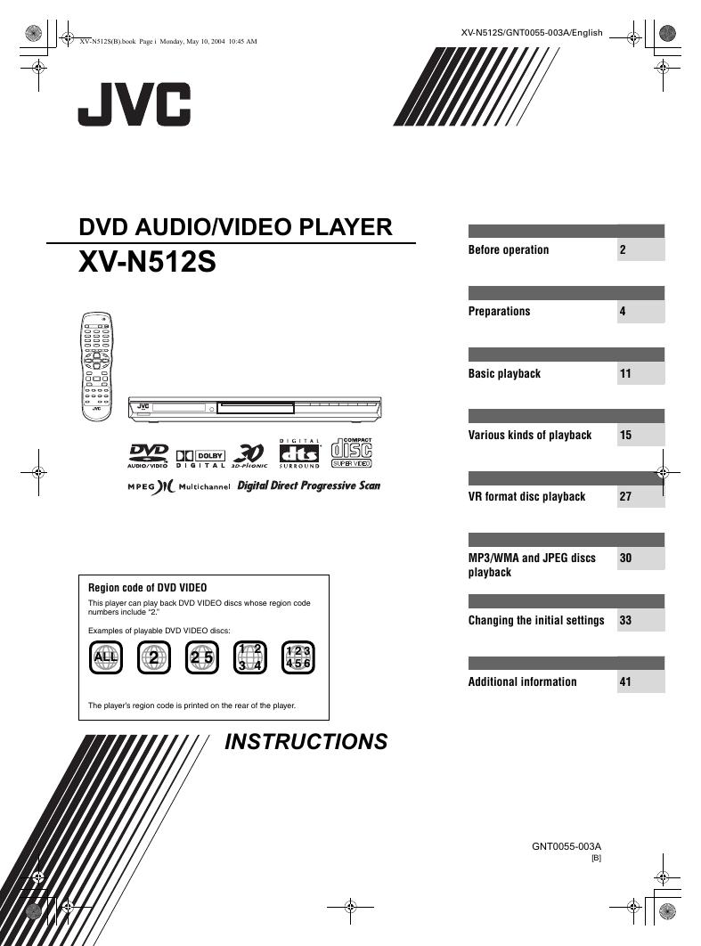 JVC  XV-N512S 说明书