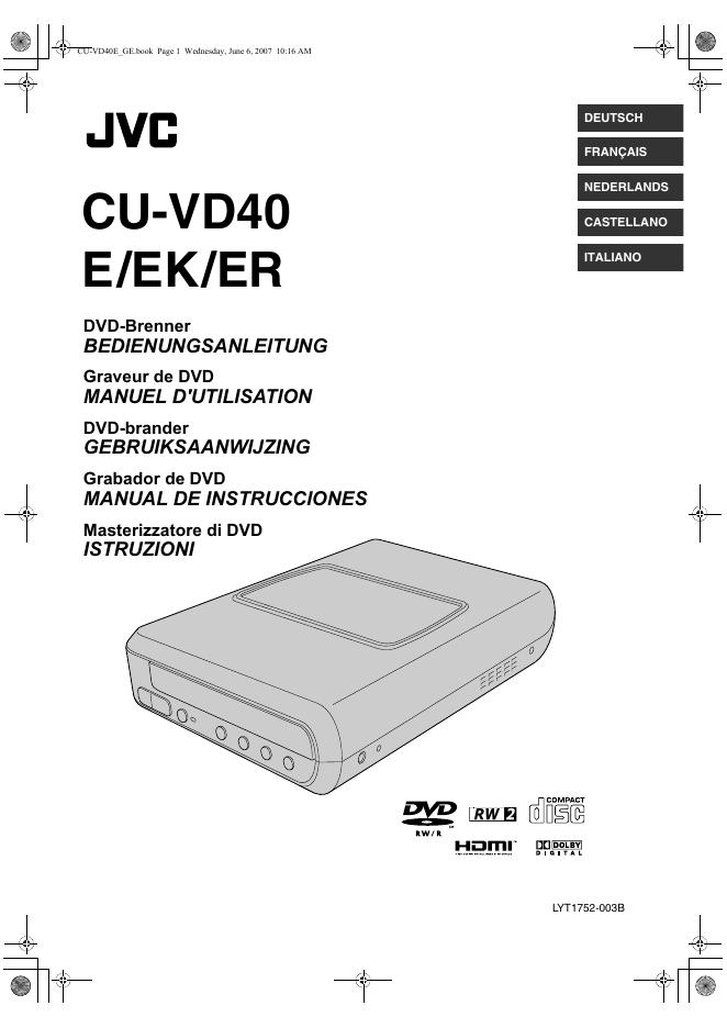 JVC CU-VD40 E/EK/ER 说明书