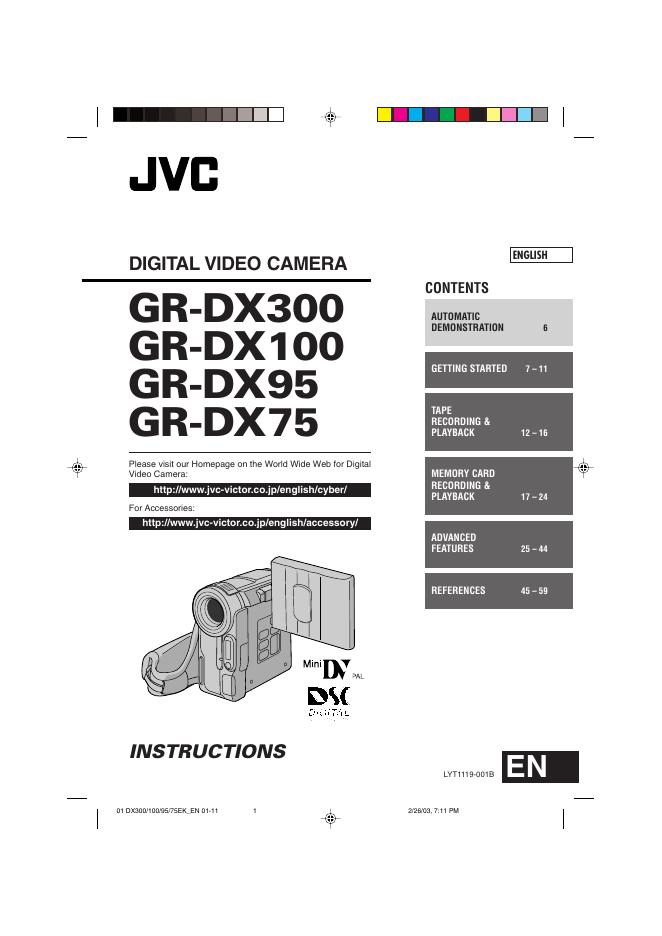 JVC GR-DX300/100/95/75 说明书