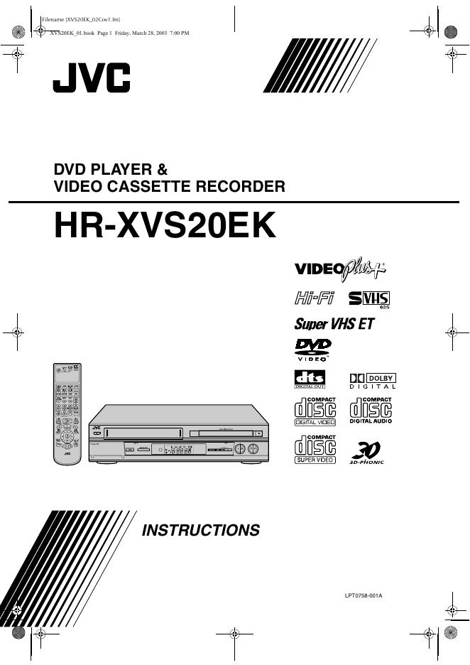 JVC HR-VXS20EK 说明书