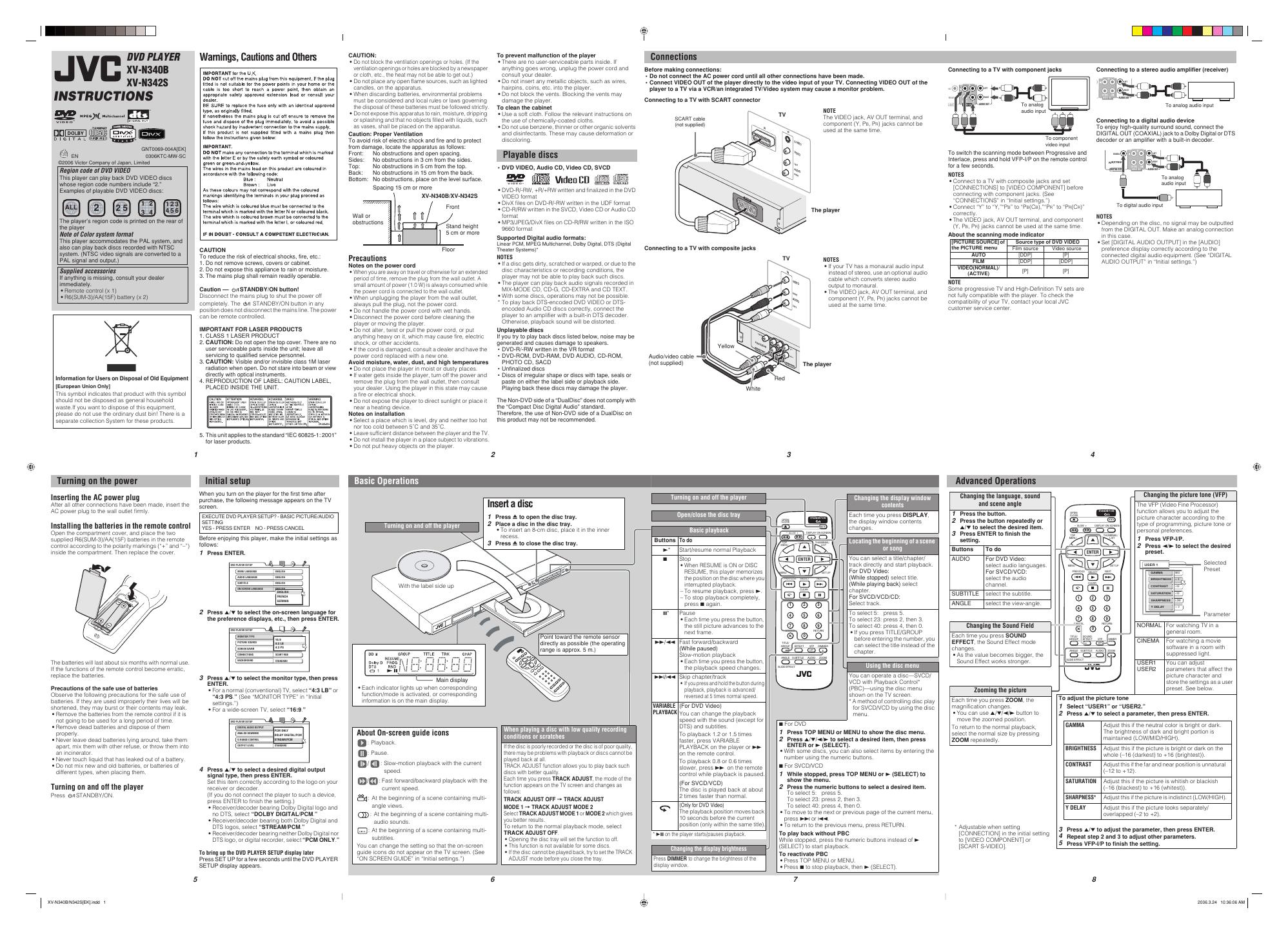 JVC XV-N340B/N342S DVD播放机 说明书