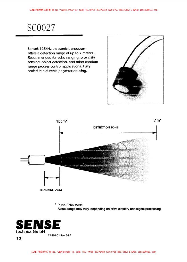 SENSE SC0027 说明书