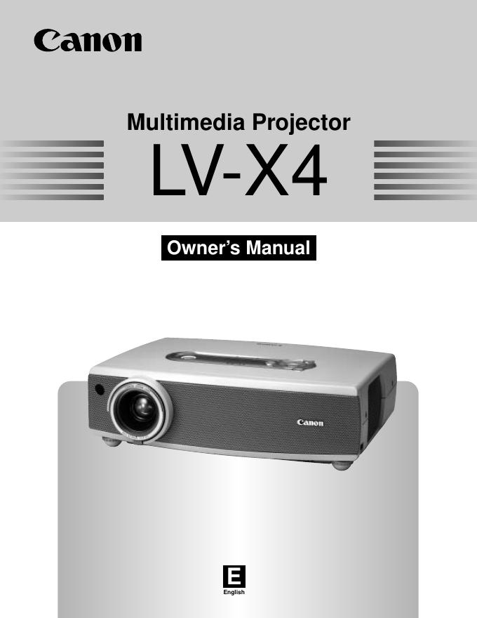 Canon LV-X4 说明书