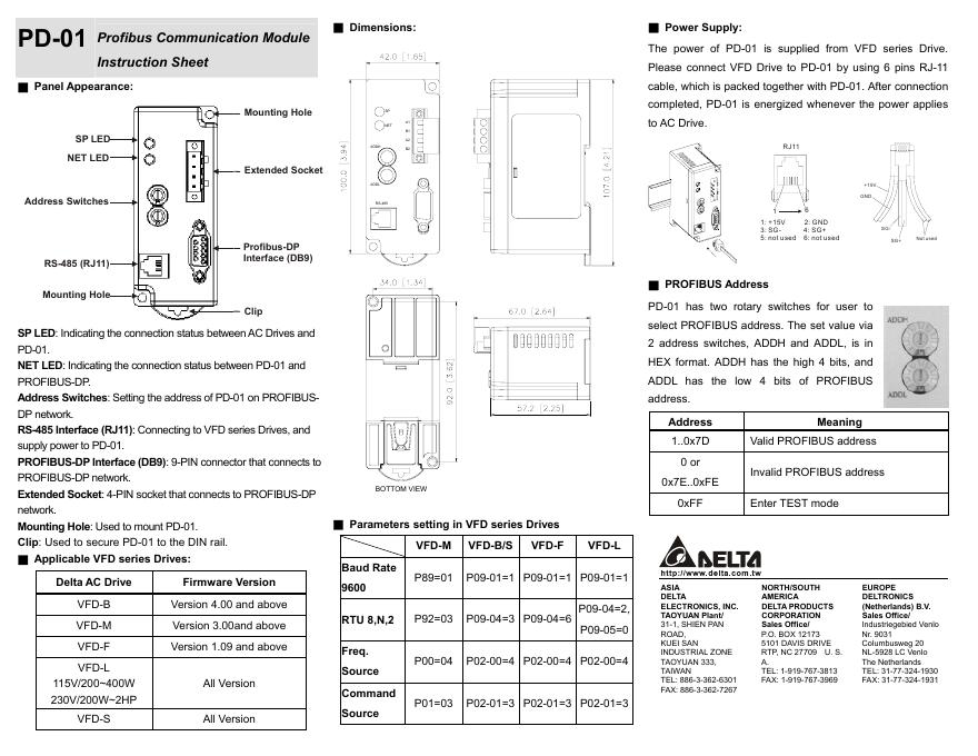 AELTA PD-01 安装说明