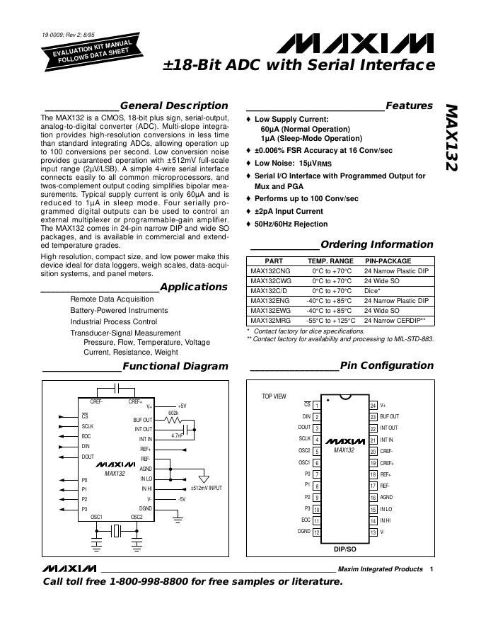 MAXIM MAX132 说明书