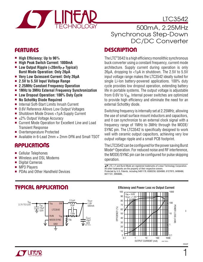 LINEAR LTC3542 说明书