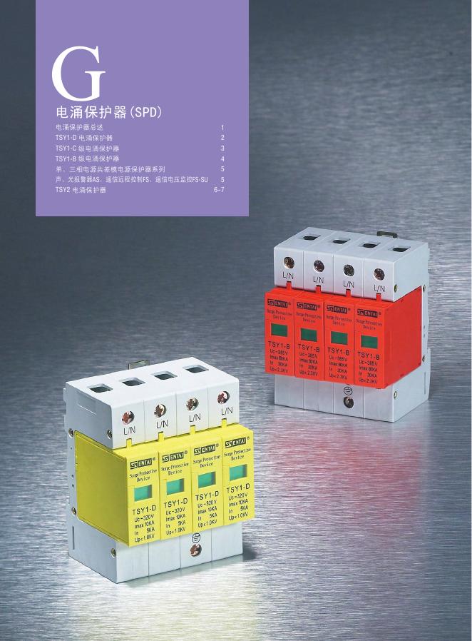 TSY1-D 电涌保护器 TSY1-C 级电涌保护器 TSY1-B 级电涌保护器 说明书