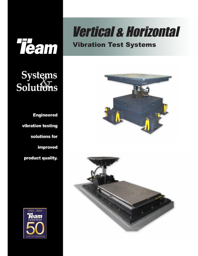 Team Vertical & Horizontal Vibration Test Systems 说明书