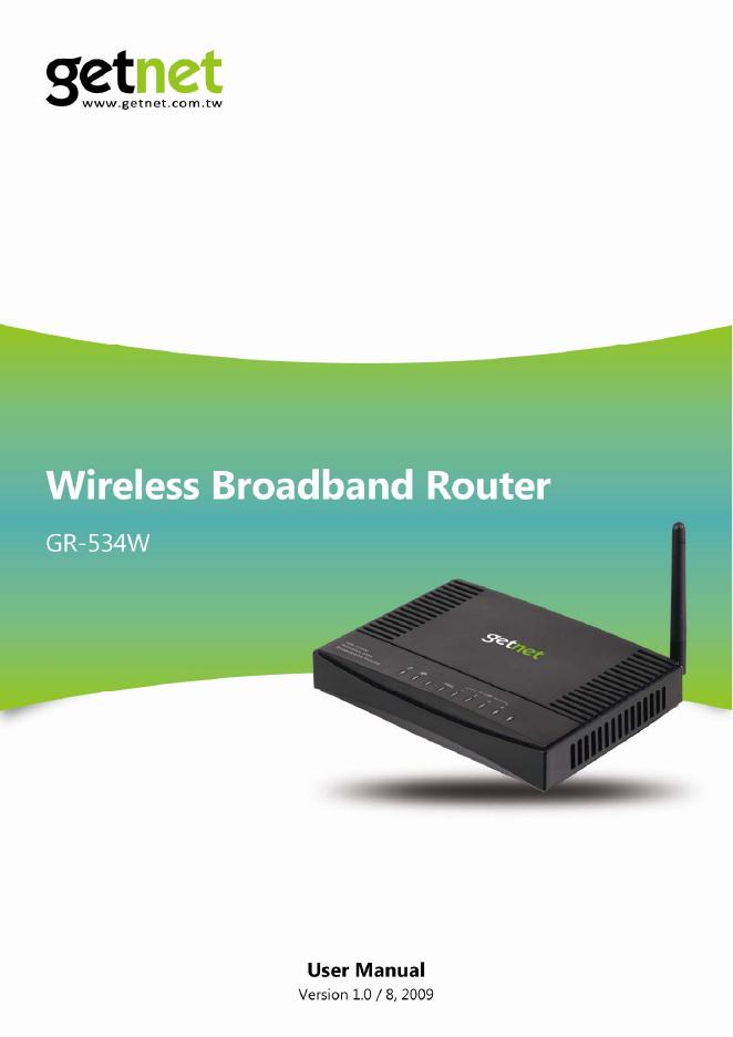 getnet GR-534W Wireless Broadband Router 说明书