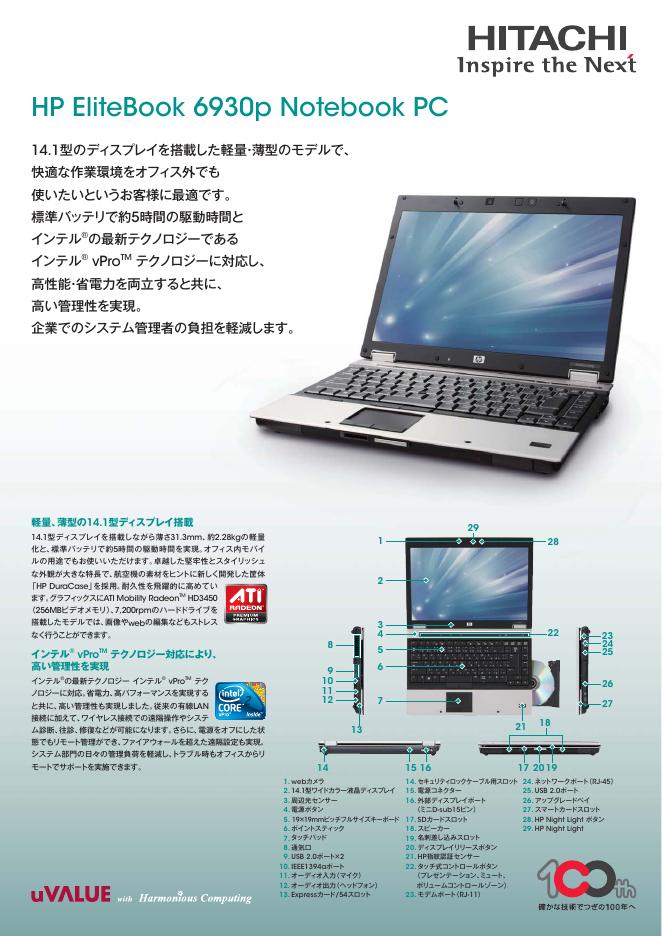 HITACHI HP EliteBook 6930p Notebook PC 说明书