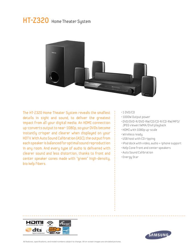 三星 HT-Z320 说明书