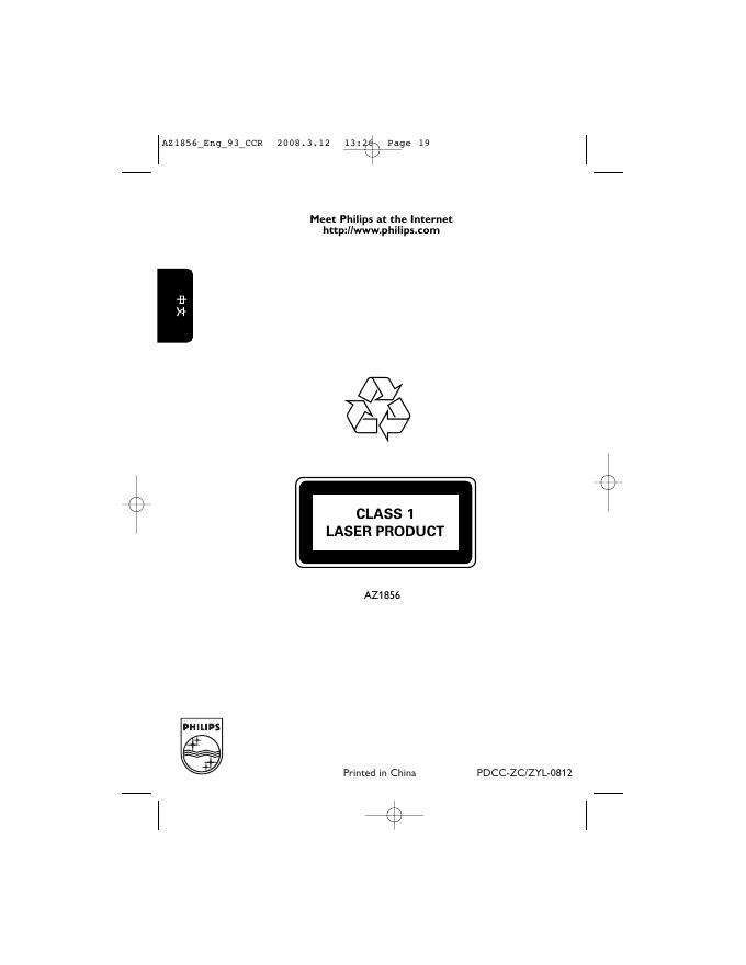 Philips  AZ1856  说明书