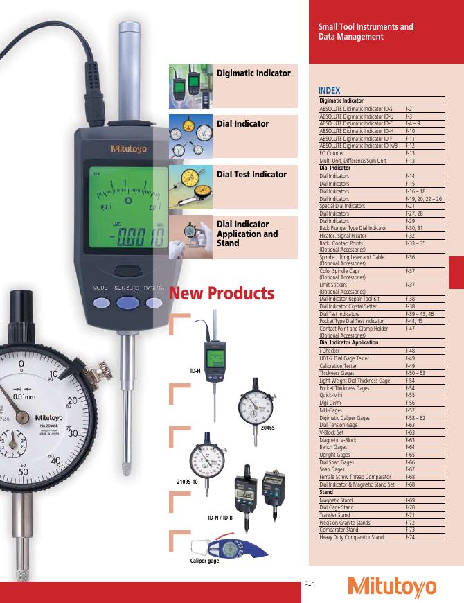 MITUTOYO Digimatic Indicator Dial Indicator Dial Test Indicator Dial Indicator  Application and  Stand 产品说明书