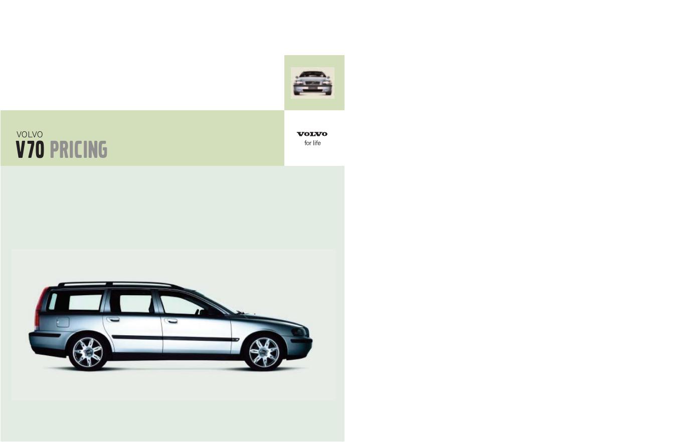 VOLVO V70 PRICING 说明书
