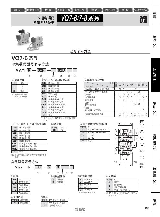 SMC VQ7-6/7-8 系列控制元件 说明书