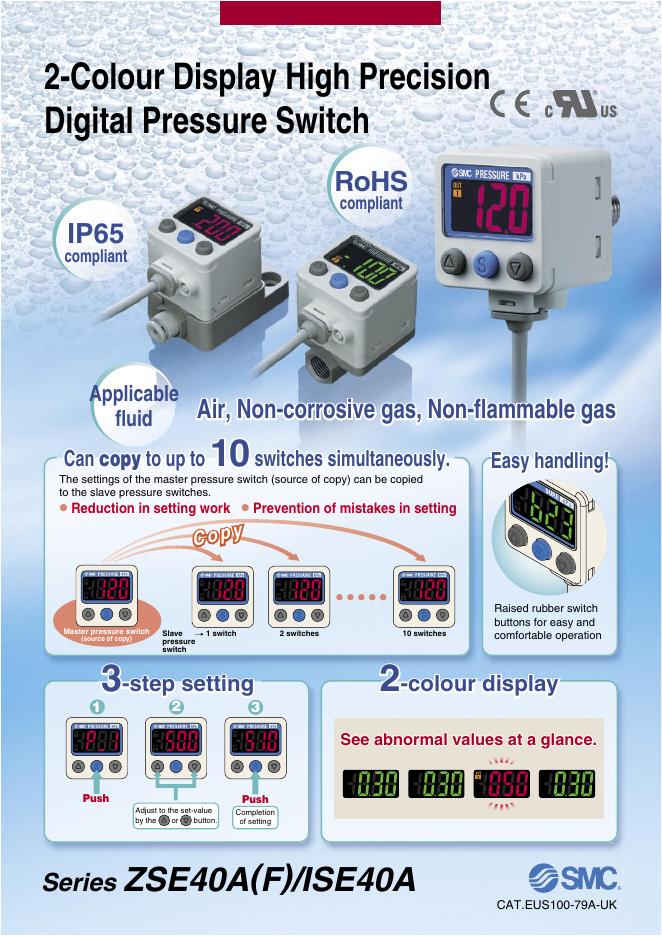 2-Colour Display High Precision  Digital Pressure Switc ZSE40A(F)/ISE40A  说明书