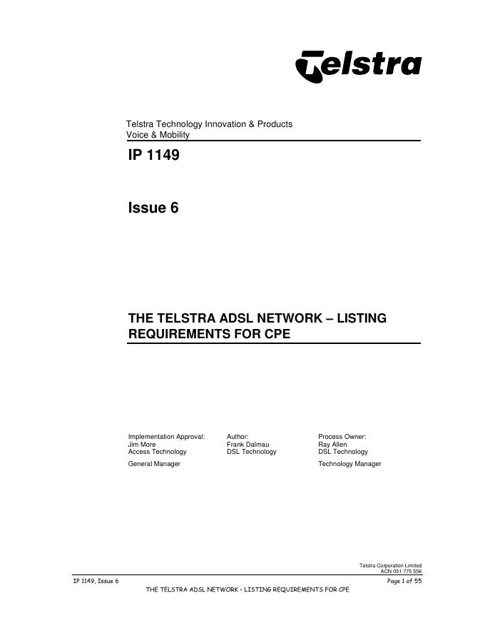 Telastra IP 1149 说明书