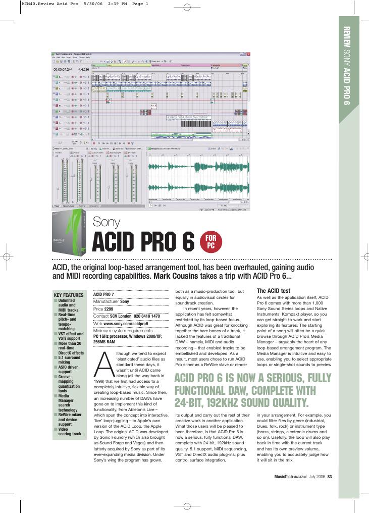 SONY ACID PRO 6  说明书