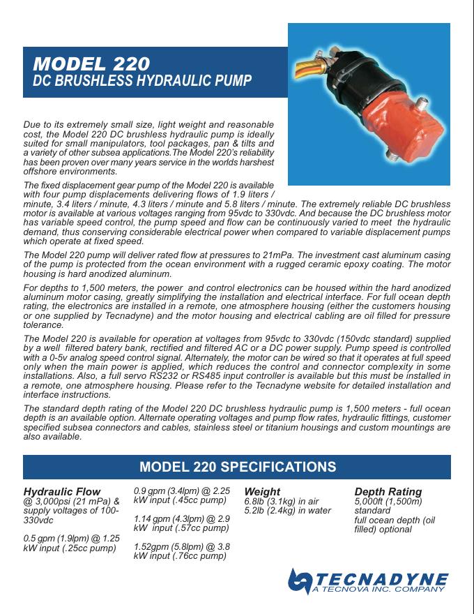 TECNADYNE 220 说明书