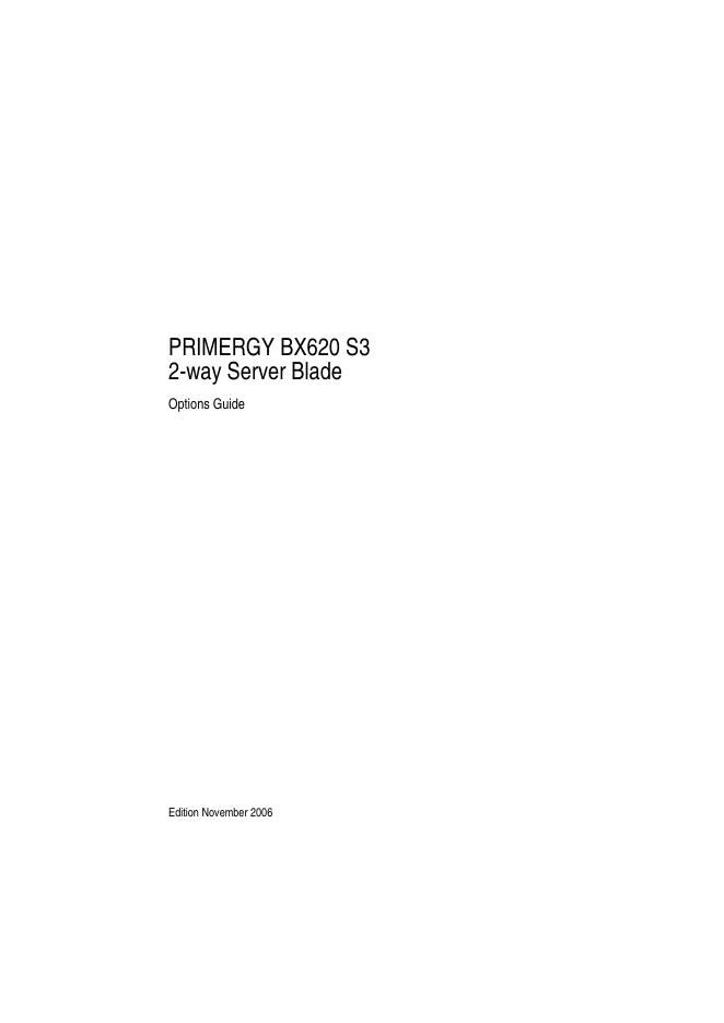 PRIMERGY BX620 S3 2-way Server Blade  说明书