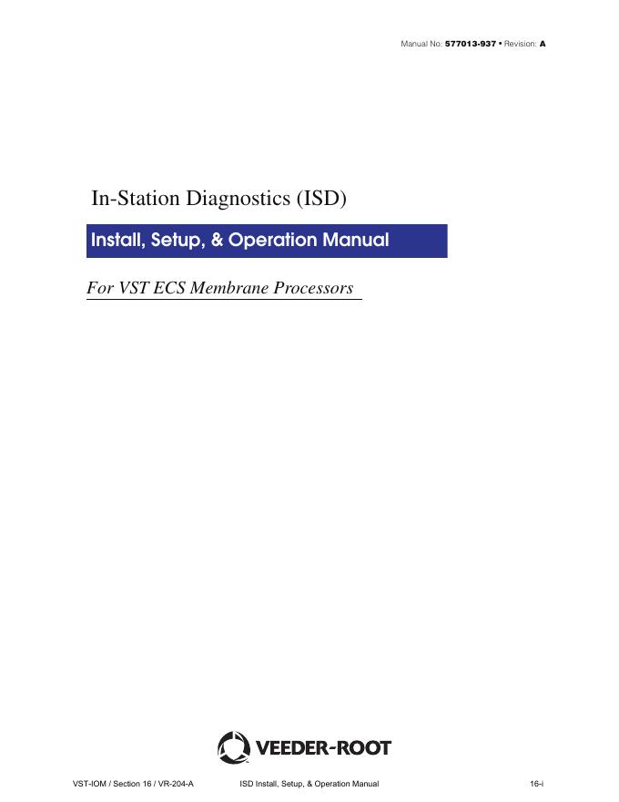 In-Station Diagnostics (ISD) 说明书