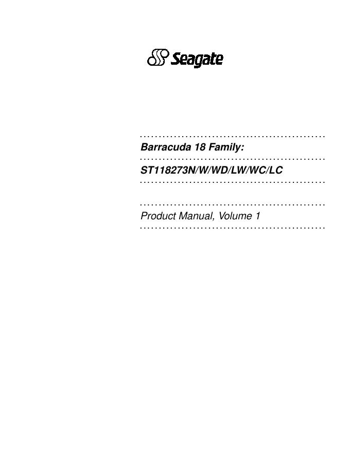 Seagate ST118273N/W/WD/LW/WC/LC 说明书
