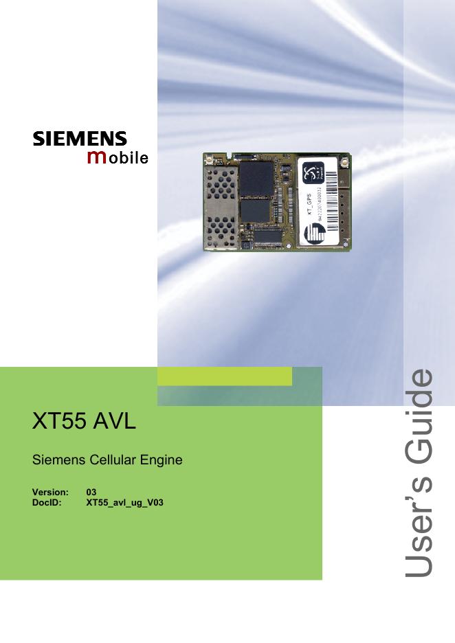 SIEMENS Mobile XT55 AVL 说明书