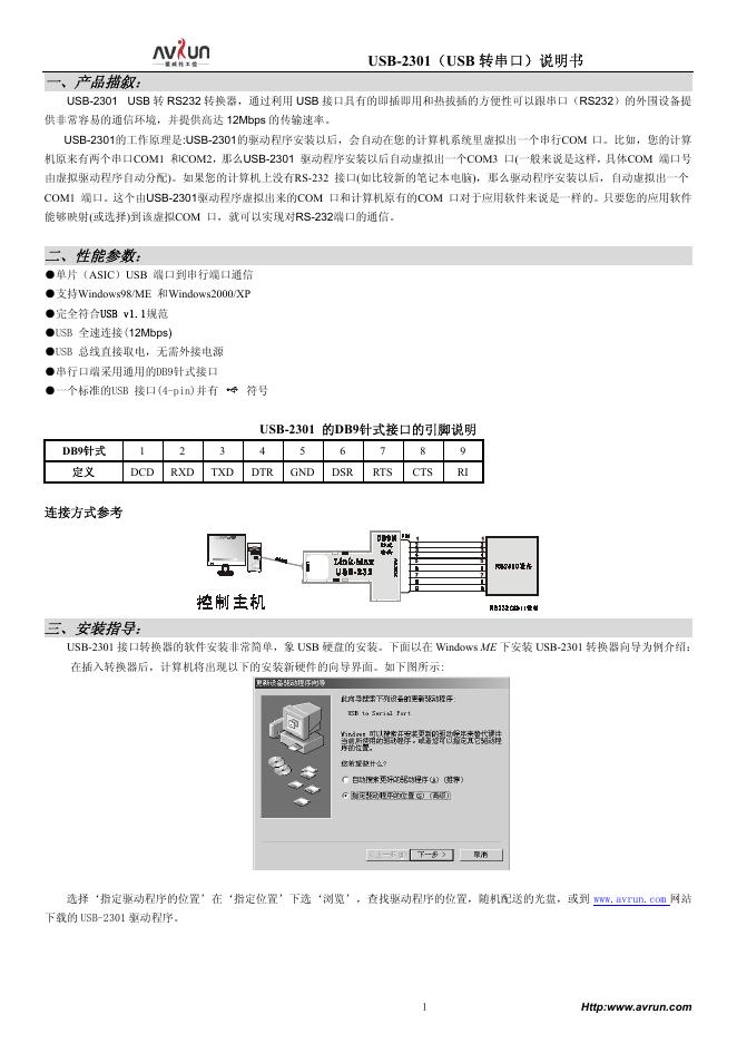 USB-2301（USB 转串口）说明书