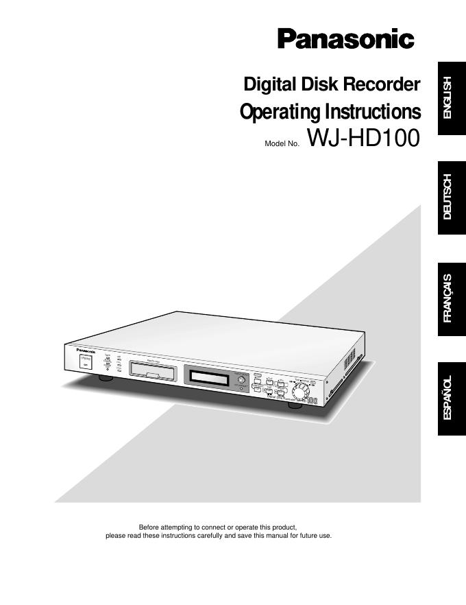 Panasonic WJ-HD100 说明书(1)