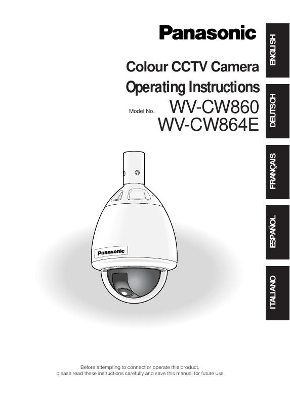 Panasonic WV-CW860   WV-CW864E 说明书