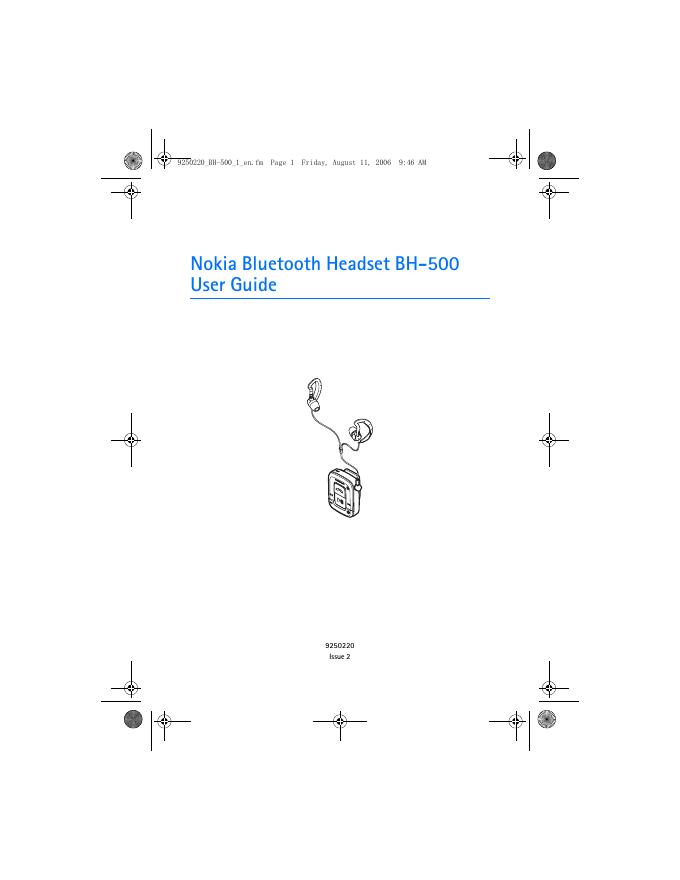 Nokia Bluetooth Headset BH-500 说明书