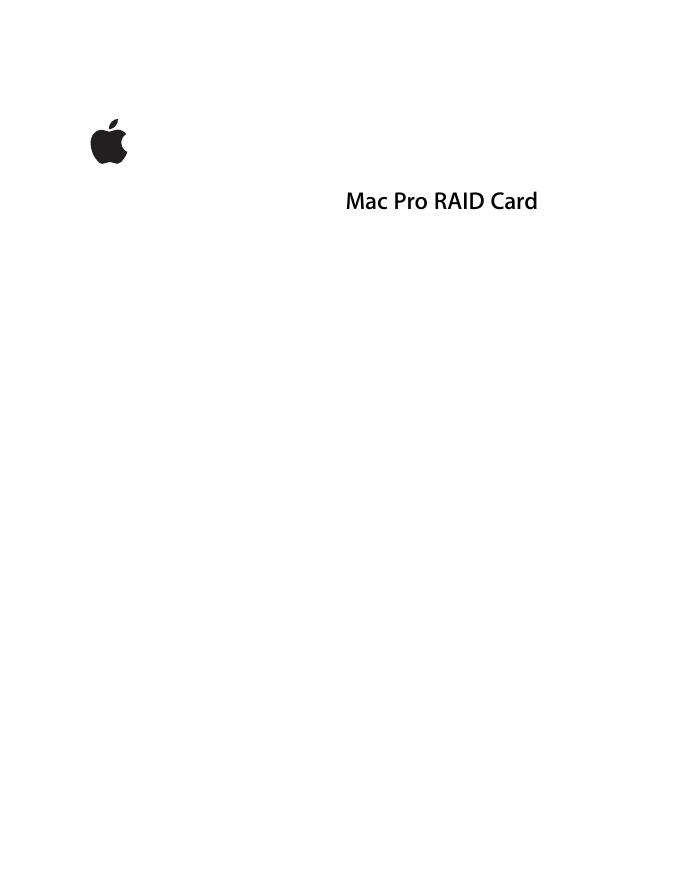 Mac Pro RAID Card - Installation 说明书