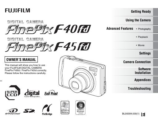 FUJIFILM FinePix F40fd/F45fd相机 使用说明书