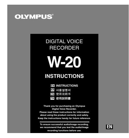 OLYMPUS W-20 使用说明书