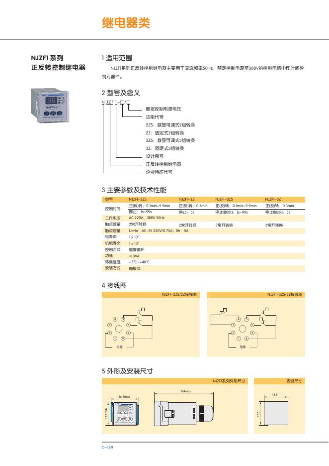 NJZF1 系列 1 适用范围 正反转控制继电器 说明书