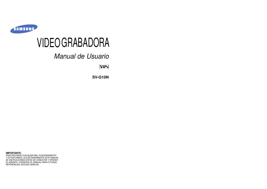 三星 SV-G10N 录像放影机 用户说明书